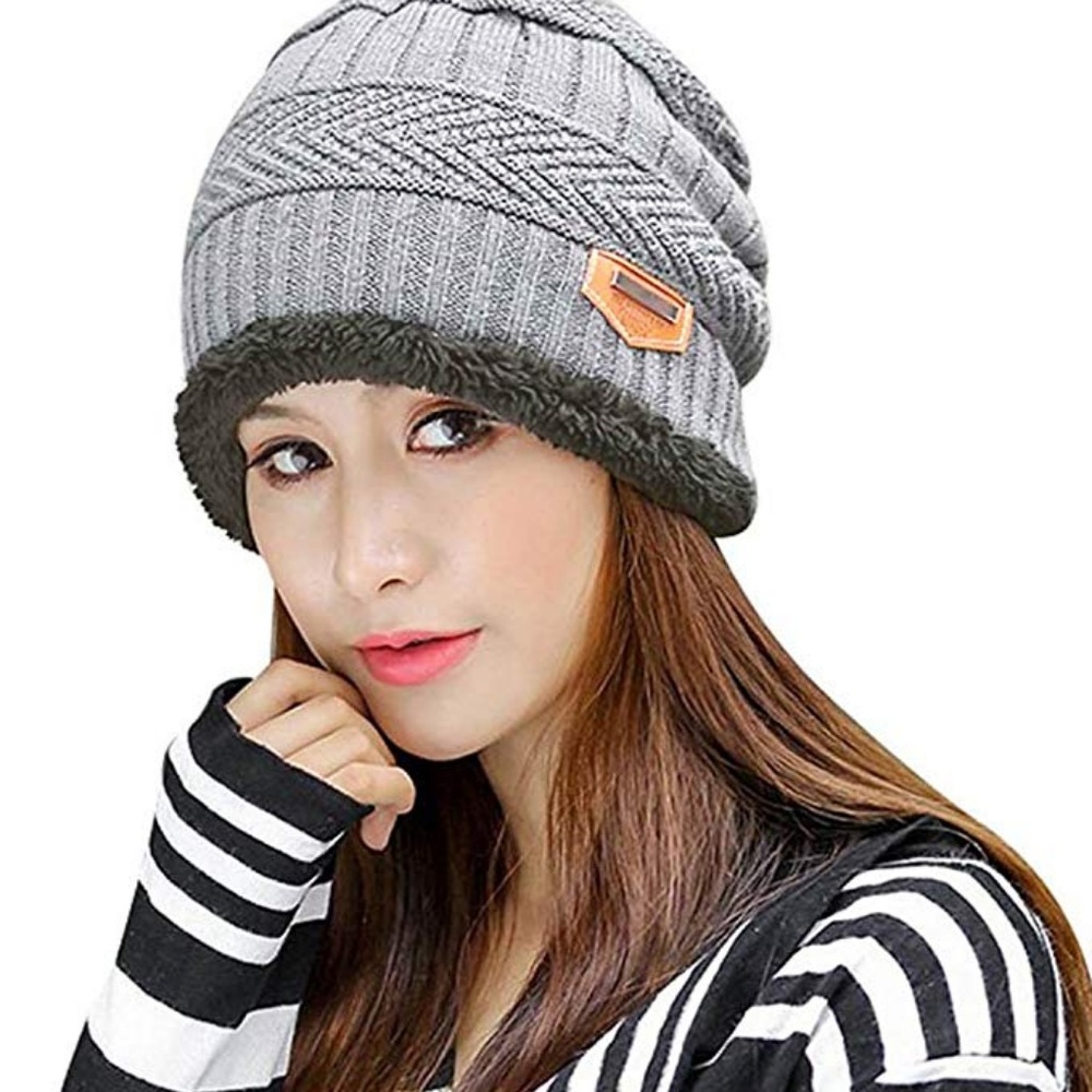 Winter Knit Skull Cap Woolen Slouchy Beanie Hat - Picture 6 of 8